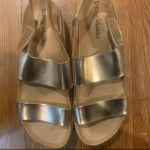 Gold platform sandals
